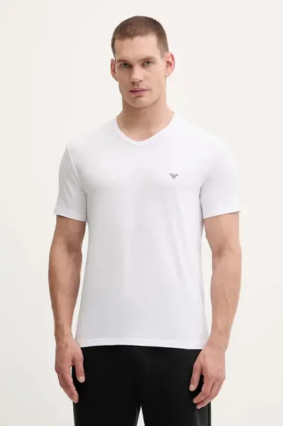 Emporio Armani Underwear basic tričko pánské bavlněné s elastanem 2-pack