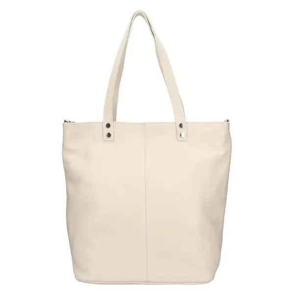 Dámská kožená kabelka Italia Elena - béžová