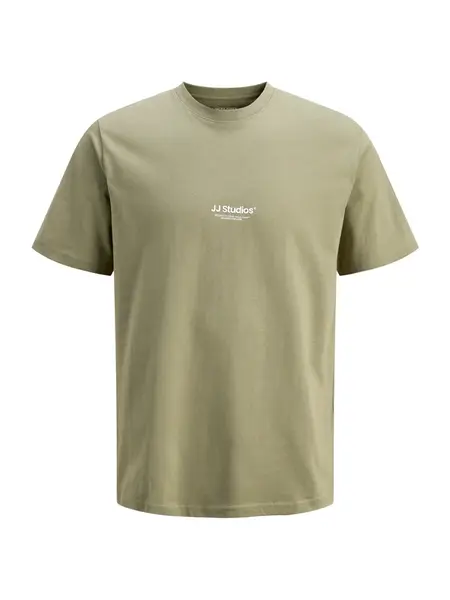 JACK & JONES Tričko 'JJESOHO'  olivová / biela
