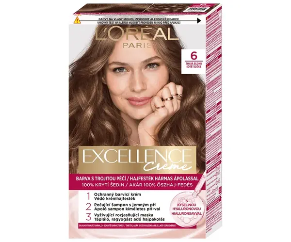Permanentní barva Loréal Excellence Creme - 6 tmavá blond - L’Oréal Paris + dárek zdarma