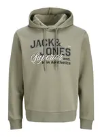 JACK & JONES Mikina  sivobéžová / čierna / biela