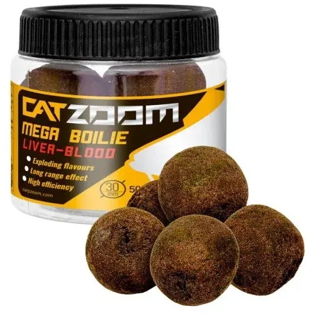 Carp zoom catzoom mega boilie 50 g 30 mm - pečeň krv