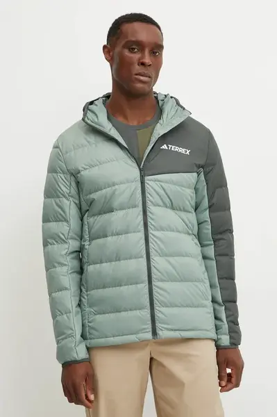 Péřová sportovní bunda adidas TERREX Multi zelená barva, JD8393