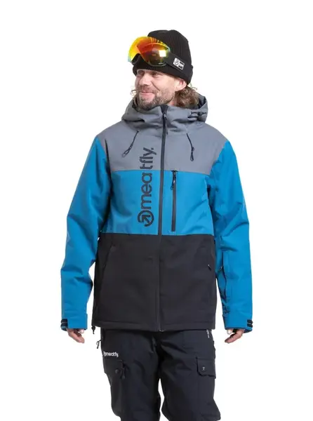 Meatfly pánská SNB & SKI bunda Manifold Blue / Black | Černá | Velikost XL