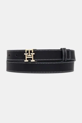 Kožený pásek Tommy Hilfiger dámský, tmavomodrá barva, AW0AW17248