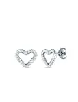 Vuch Ocelové náušnice s motivem srdíčka Arisca Silver