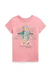 Bavlněné tričko Polo Ralph Lauren růžová barva, 313971860001