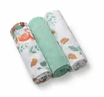 Babyono Mušelínové - super měkké plenky, 3ks, Zvířátka - mátové