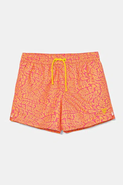 Dětské plavkové šortky Guess oranžová barva, L5GZ01 WG2D2