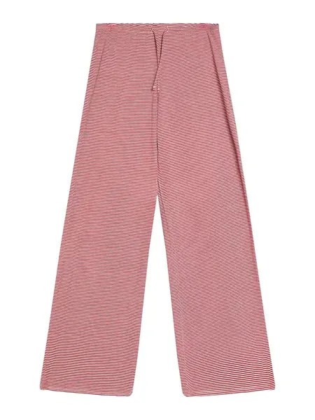 Bershka Nohavice  červená / biela
