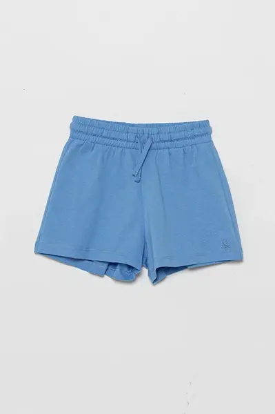 Dětské bavlněné šortky United Colors of Benetton modrá barva, nastavitelný pas, 3BL0G901T