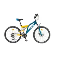 Juniorské celoodpružené kolo Olpran Culex ALU 24" - model 2026 15" (150-165 cm) petrolejová/písková