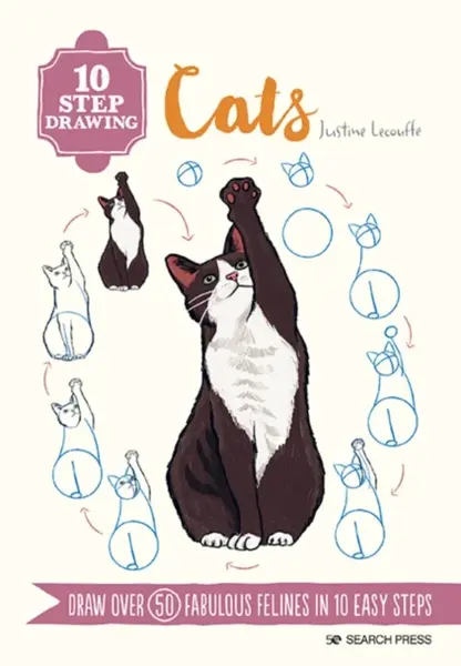 10 Step Drawing: Cats - Justine Lecouffe