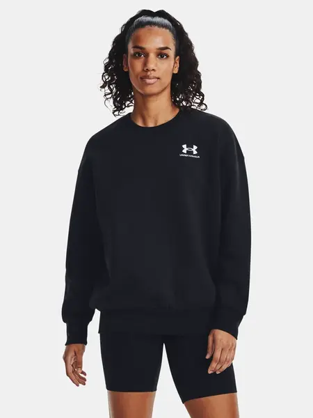 Under Armour Mikina Essential Flc OS Crew-BLK - Dámské
