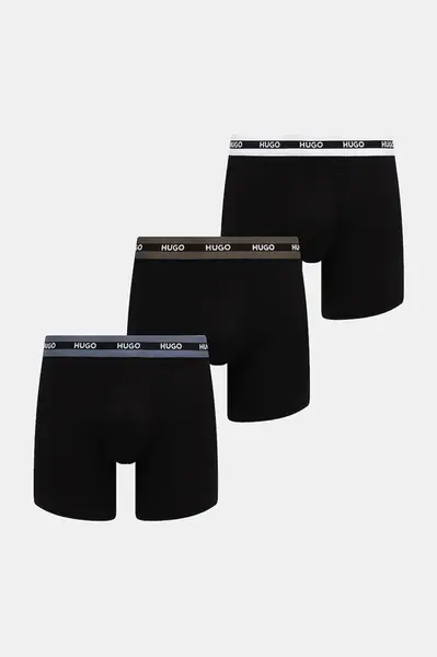 HUGO boxerky pánské bavlněné s elastanem BOXERBR TRIPL PLANET