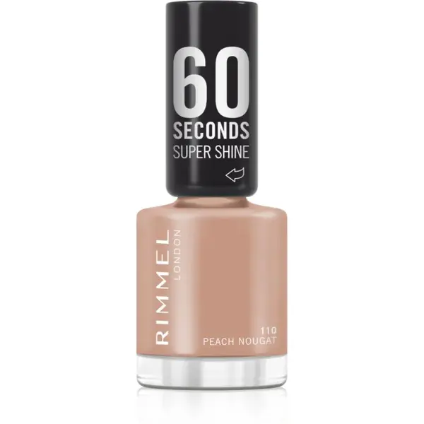 Rimmel 60 Seconds Super Shine lak na nechty odtieň 110 Peach Nougat 8 ml