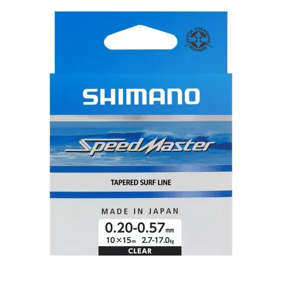 Shimano ujímaný šokový vlasec speedmaster surf taper clear 10x15 m - 0,33-0,57 mm