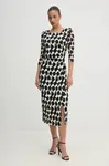 Šaty DIANE VON FURSTENBERG béžová barva, midi, DVFDL4S038