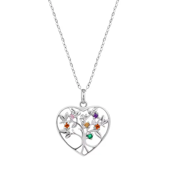 Lotus Silver Krásný stříbrný náhrdelník Strom života s barevnými zirkony LP3199-1/1 (řetízek, přívěsek)