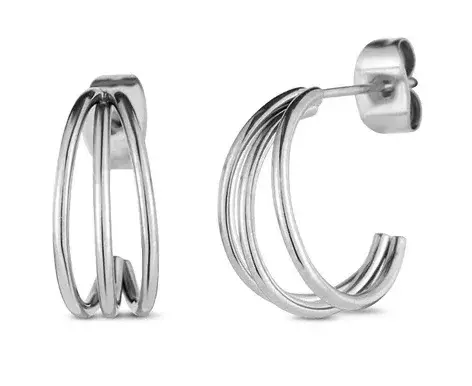 Vuch Elegantní kruhové náušnice z oceli Elegy Silver