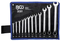 BGS technic Očkoploché klíče, velikosti 6-22 mm, sada 12 ks v obalu - BGS 30301