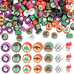 200Pcs Halloween/Christmas Theme Handmade Polymer Clay Beads
