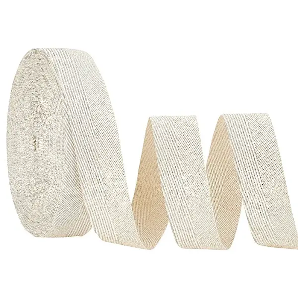 25 Yards Flat Cotton Herringbone Ribbons