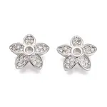 Brass Micro Pave Clear Cubic Zirconia Bead Caps