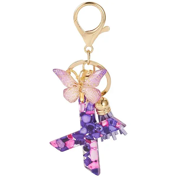 Resin Butterfly Pendant Keychains