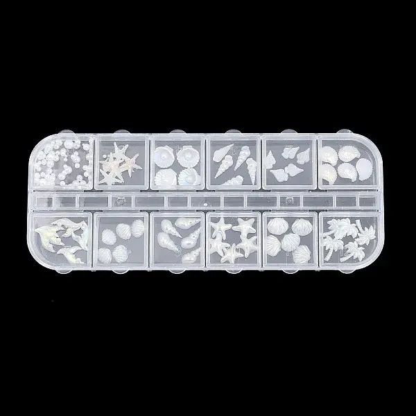 12 Grids Ocean Theme Resin Cabochons