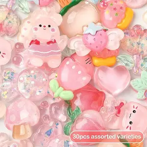 28Pcs 14 Styles Translucent Resin Cabochons