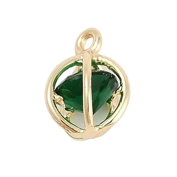 Rack Plating Brass with Cubic Zirconia Pendants