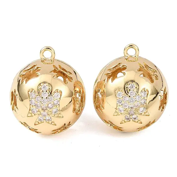 Brass Micro Pave Clear Cubic Zirconia Pendants