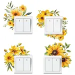 8Bags 4 Styles Flower PVC Bedroom Home Decoration Switch Stickers