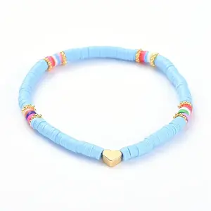 Handmade Polymer Clay Heishi Bead Stretch Bracelets