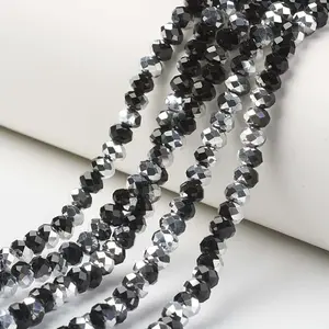 Electroplate Transparent Glass Beads Strands