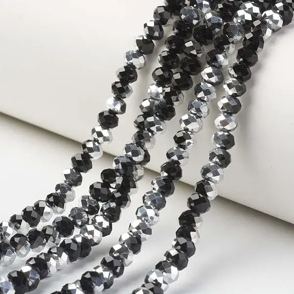 Electroplate Transparent Glass Beads Strands