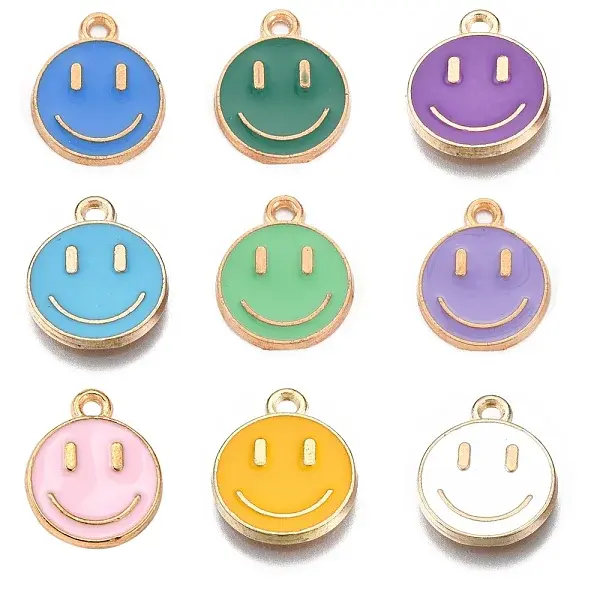 18Pcs 9 Colors Alloy Enamel Charms