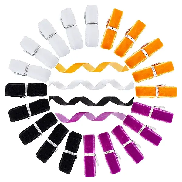 Halloween Theme 20 Bundles 4 Colors Single Face Velvet Ribbon