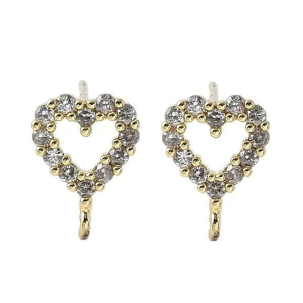 Brass Micro Cubic Zirconia Stud Earring Findings