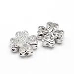 Clover Brass Micro Pave Cubic Zirconia Beads