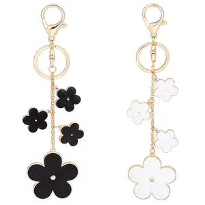 2Pcs 2 Colos Alloy Enamel Keychain