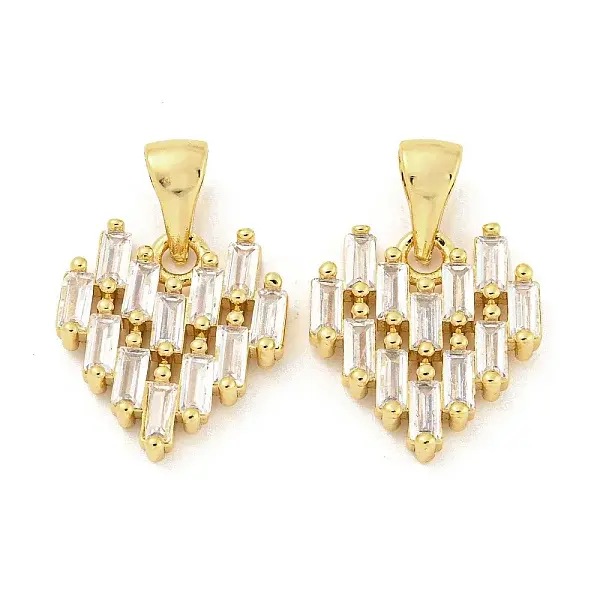 Brass Micro Pave Clear Cubic Zirconia Pendants