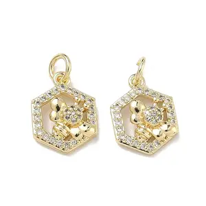 Brass Micro Pave Cubic Zirconia Pendants