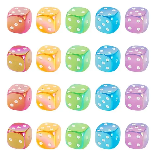 20Pcs UV Plating Opaque Acrylic Beads