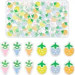 60Pcs 6 Style Transparent Acrylic Enamel Beads