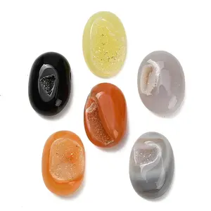 Oval Natural Druzy Geode Agate Ornament