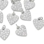 Valentine's Day Brass Clear Cubic Zirconia Pendants