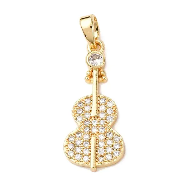 Brass Micro Pave Clear Cubic Zirconia Pendants
