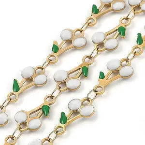Ion Plating(IP) 304 Stainless Steel Enamel Cherry Link Chains